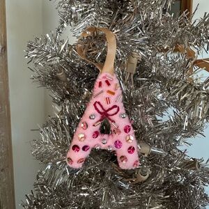 Custom initial embroidered ornament / wall decor